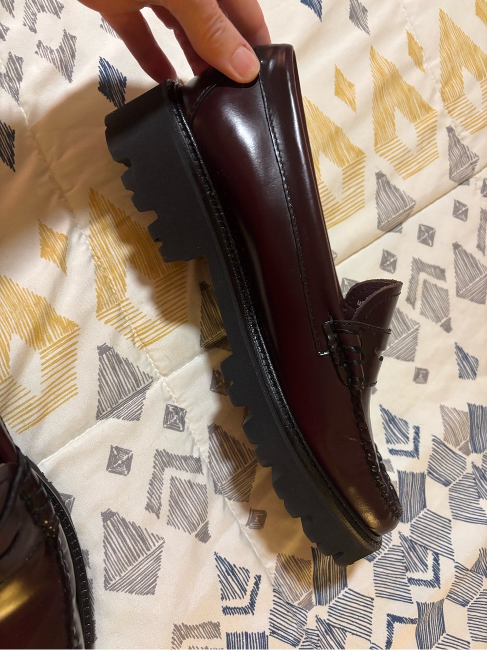 G.H. Bass & Co. Women's Burgundy Penny Loafers - Picture 5 of 8